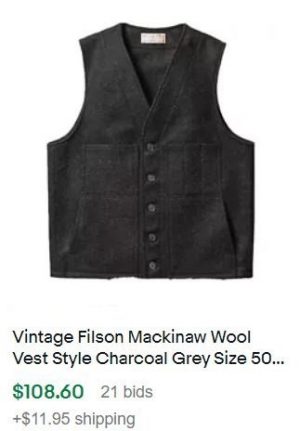 vintage clothes to sell: filson