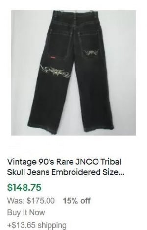 selling vintage clothes - JNCO Jeans