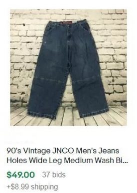 selling vintage clothes - JNCO Jeans